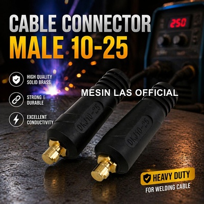 Harga Cable Connector Male 10-25 Mesin Las Inverter Multipro Konektor Kabel Las
