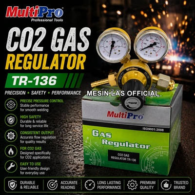 Jual CO2 Gas Regulator TR-136 Multipro Original untuk Las MIG MAG Berkualitas