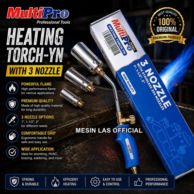 Jual Multipro Heating Torch YN with 3 Nozzle Torch Gas Pemanas Bakar Portable Original